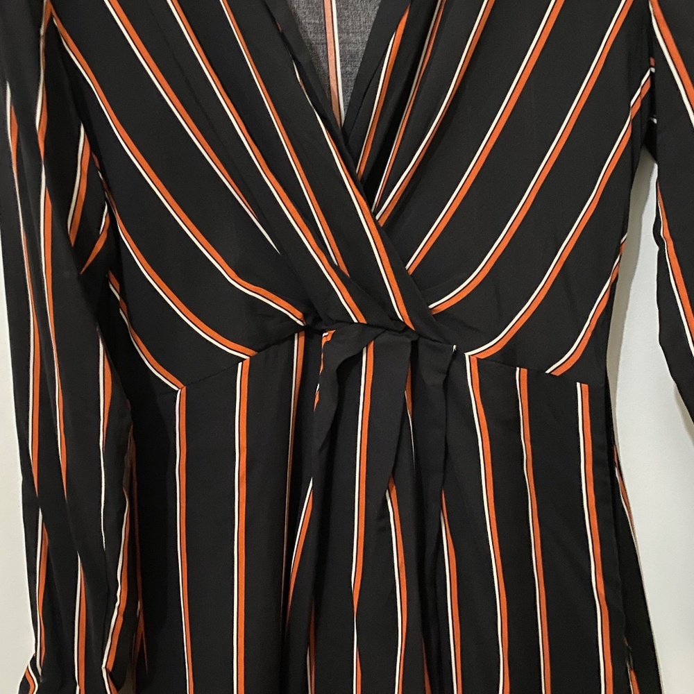 black with orange stripe shirt dress - Halloween